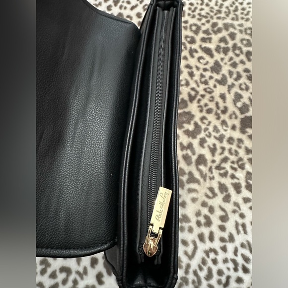 Pink Haley Faux Leather Crossbody Purse with Double Tassels in Black - Picture 10 of 15